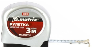 Рулетка Magnetic, 3 м х 16 мм, магнитный зацеп// Matrix