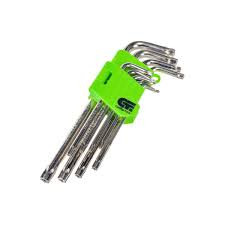 Набор ключей имбусовых Tamper-Torx,9шт,ТТ10-ТТ50,45х,закаленные,удлиненные,никель//Сибртех